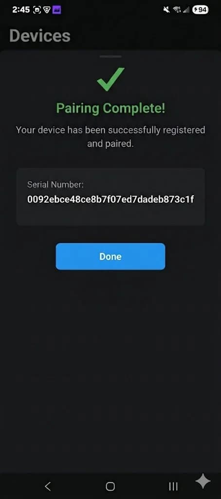 Pairing complete